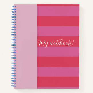 Carnet Rose vif et rouge joyeux rayé