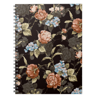 Carnet Roses botaniques : motif floral abstrait.