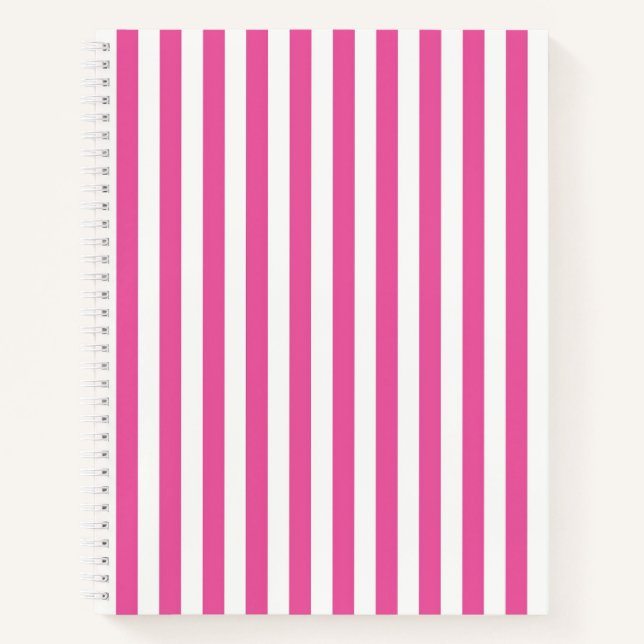 Carnet Roses Chauds et Rayures Verticales Blanches Charma (Devant)