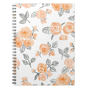Carnet Roses d'aquarelle : Arrière - plan blanc d'encre