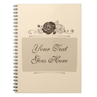 Carnet Roses de crème et de café coordonnant des cadeaux
