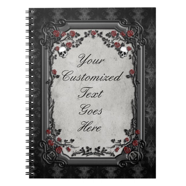 Carnet Roses et crânes gothiques (Devant)