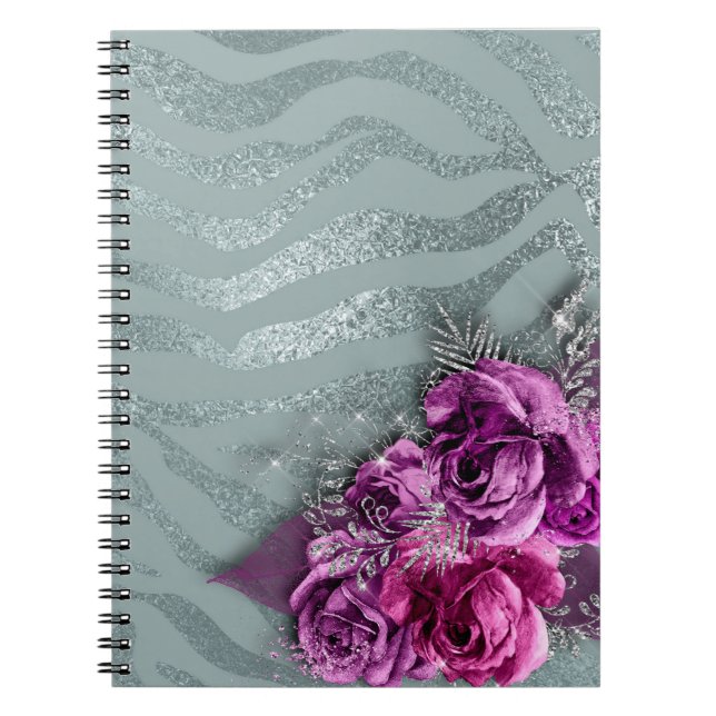 Carnet Roses et rayures de tigre (Devant)
