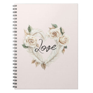 Carnet Roses Fleurs de Couleur Rose Romantiques Cœur Amou