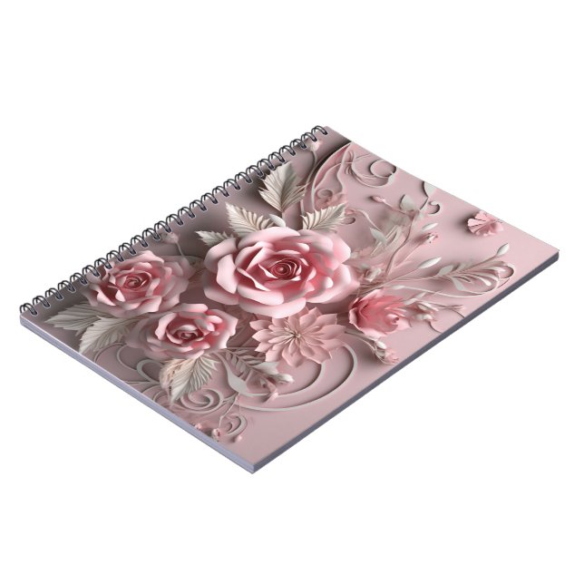 Carnet Roses Fleurs Florales Roses 3d (Côté gauche)