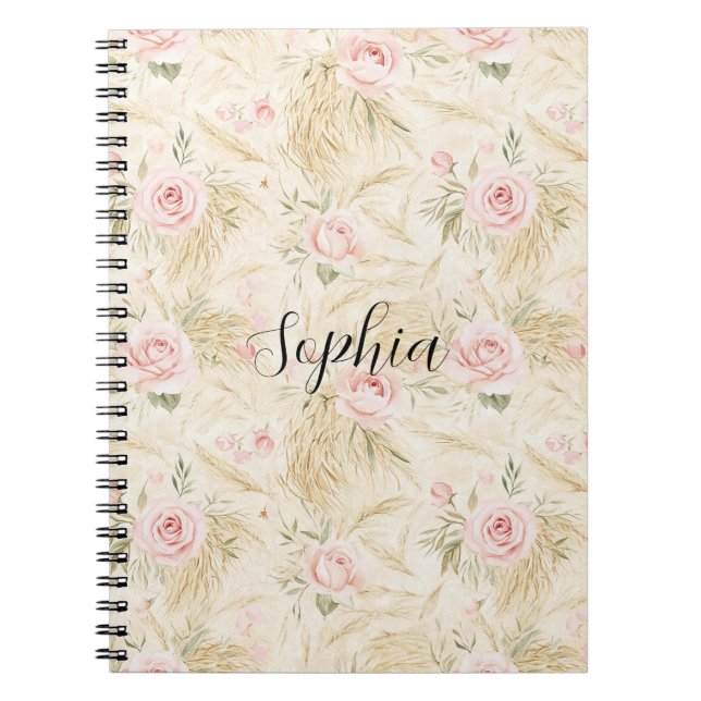 Carnet Roses Fleurs Roses  (Devant)