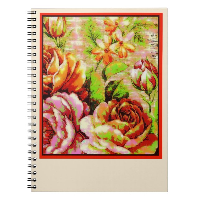Carnet roses posterisées vintage (Devant)