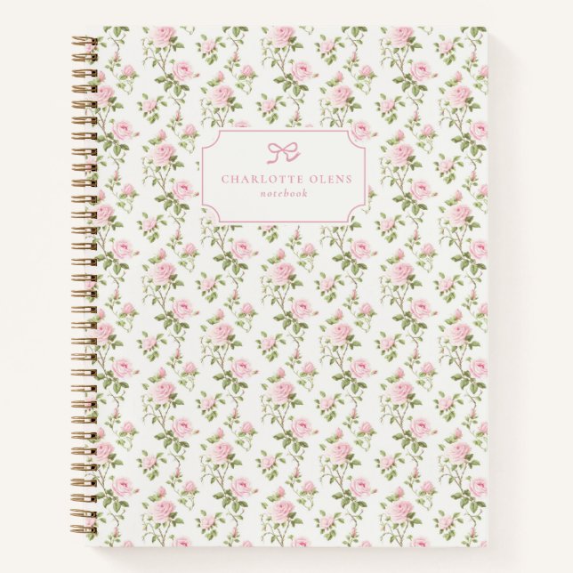 Carnet Roses roses, Grandmillennial & Cottagecore (Devant)