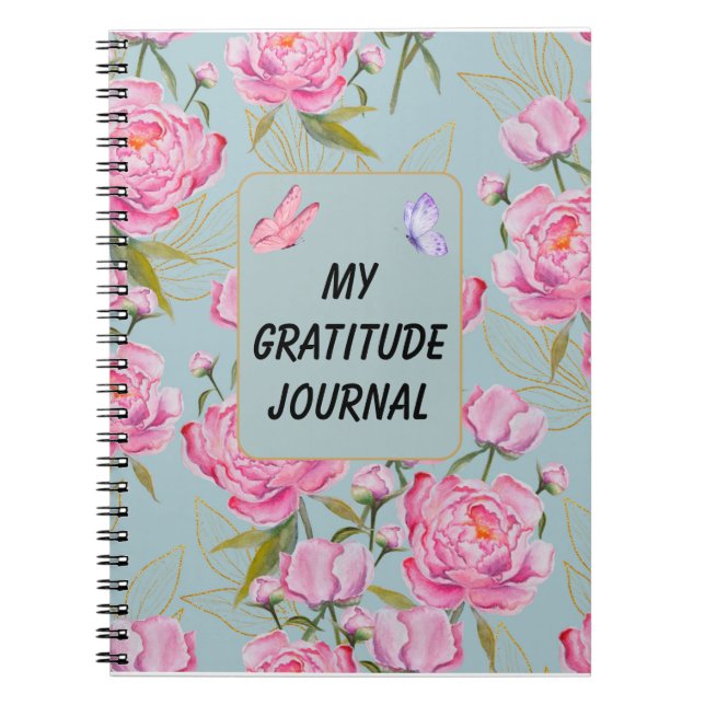 Carnet Roses roses personnalisées Gratitude (Devant)