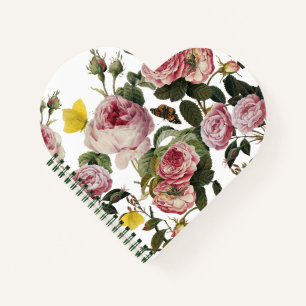 Carnet ROSES ROSES ROSES ET BOUTTERFLIES JAUNES Florales