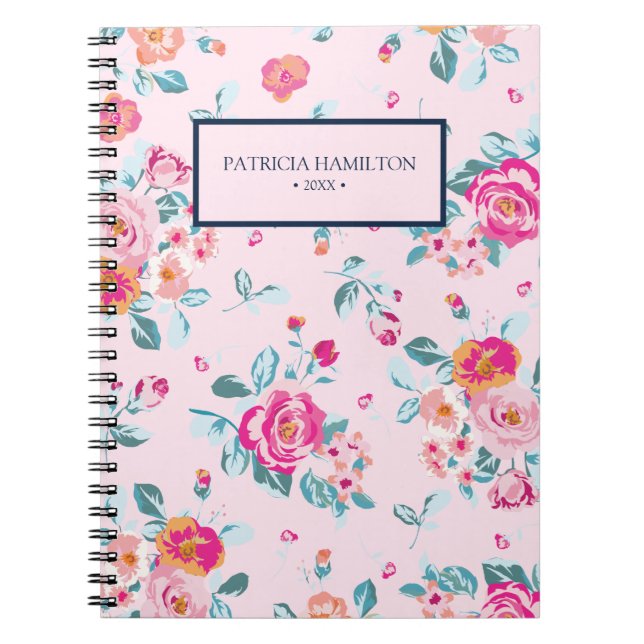Carnet Roses Roses Roses Roses Roses Vibrantes Motif Flor (Devant)
