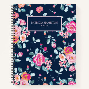 Carnet Roses roses roses vives Motif floral