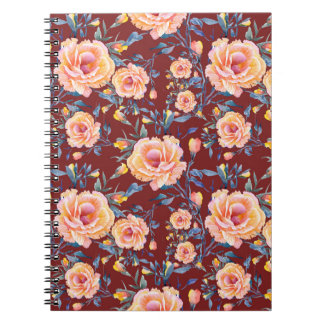 Carnet Roses, sans soudure, motif arrière - plan rouge