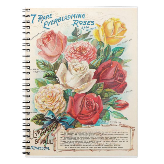 Carnet Roses Vintage Publicité Rétro (Devant)