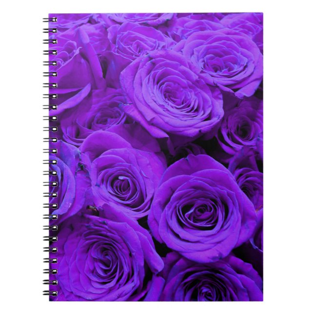 Carnet roses violet romantique, joli bouquet de rose (Devant)