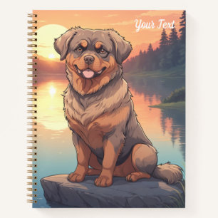 Carnet Rottweiler au bord du lac