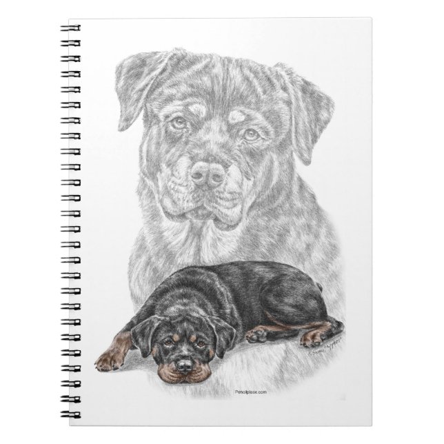 Carnet Rottweiler Chien Art (Devant)