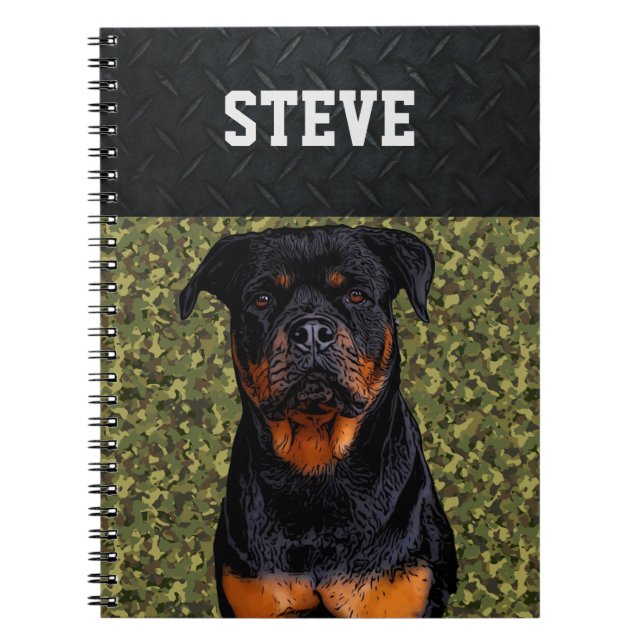 Carnet Rottweiler Chien Camion Nom animal Cool Chien robu (Devant)