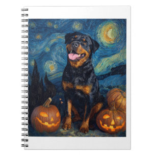 Carnet Rottweiler Chien Mignon Halloween Jack O Lanterne