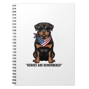 Carnet Rottweiler Patriotique Chien Héros Design Vintage_