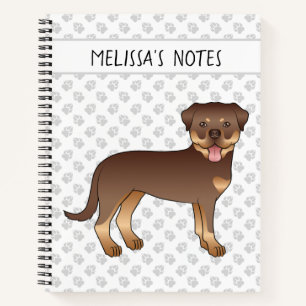 Carnet Rottweiler Rouge Et Brun Chien De Dessin Animé Mig