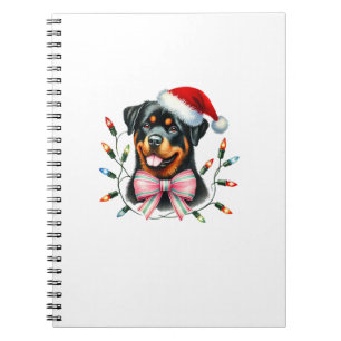 Carnet Rotweiler Chien avec Coquette Bow Noël Matchine
