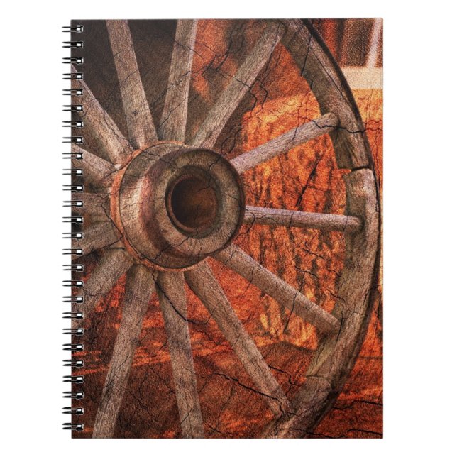 Carnet Roue en Wagon Rustique Horseshoes Style Occidental (Devant)
