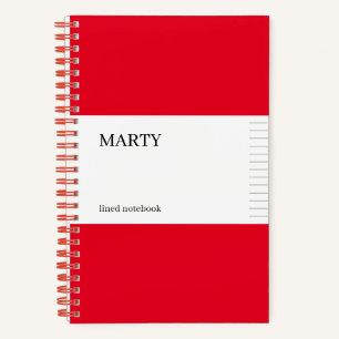 Carnet rouge au pouvoir du collège avec monogramme