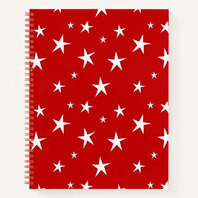 Carnet Rouge avec des étoiles blanches (Devant)