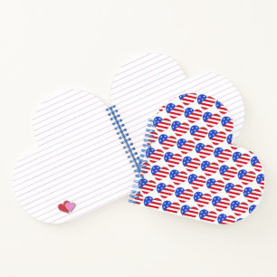 Carnet Rouge Blanc Bleu Patriotique Étoiles Stripes USA C