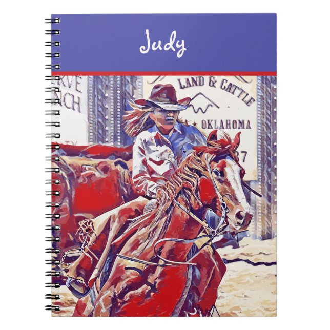 Carnet Rouge blanc et bleu All American Barrel Racer (Devant)