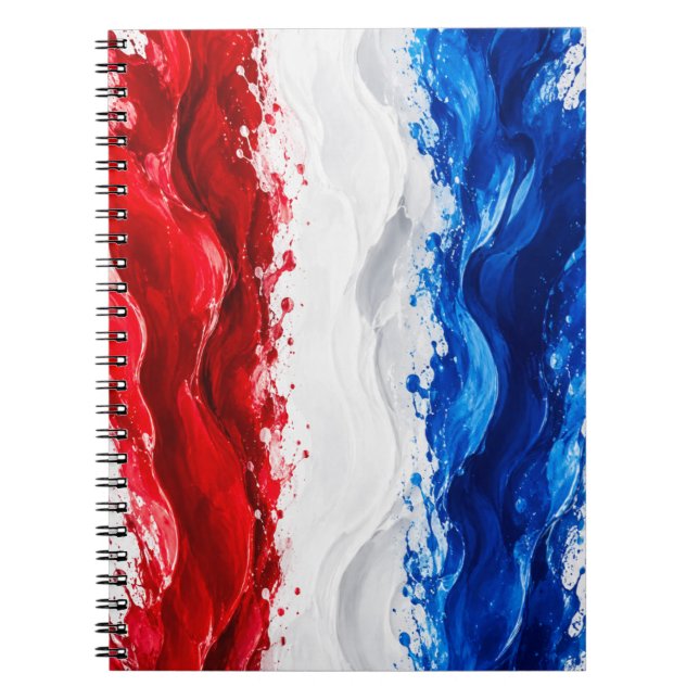 Carnet Rouge Blanc et Bleu patriotique (Devant)