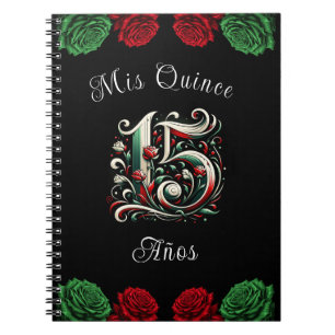 Carnet Rouge Blanc Vert Mes Quinze Ans 15 Quinceañera