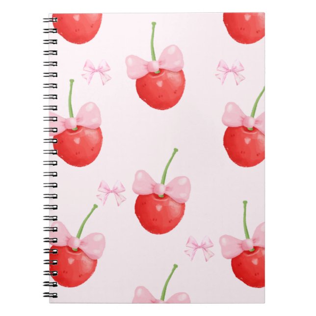 Carnet rouge cerise et rose retour à l'école (Devant)