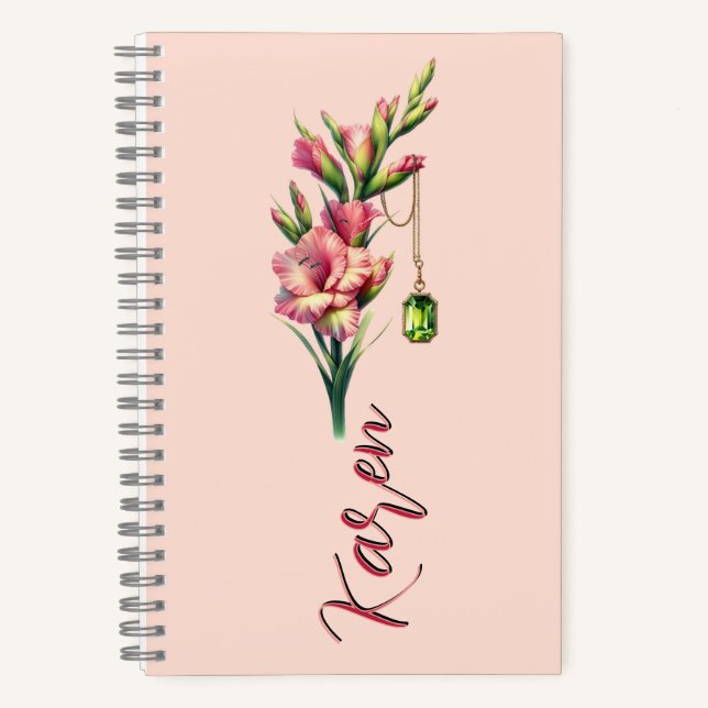 Carnet Rouge d'août : Gladiolus & Peridot Souvenir  (Recto)
