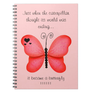 Carnet rouge de papillon