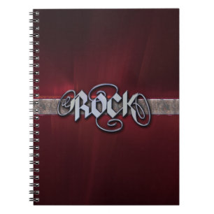 Carnet rouge de roche en métal