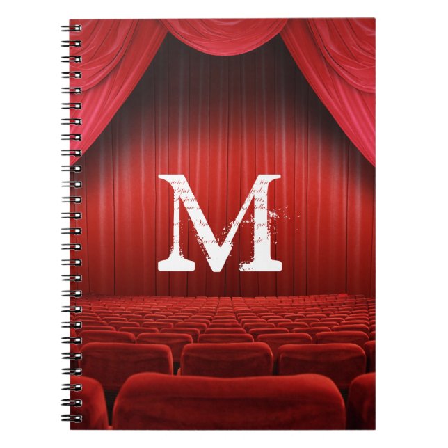 Carnet rouge d'initiale de monogramme de théâtre (Devant)