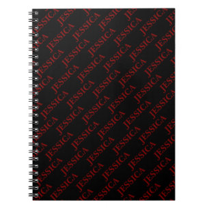 Carnet Rouge et noir pour fille gothique - Nom - Bureau f