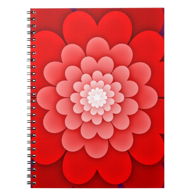 Carnet Rouge Floral Mandala-58566 (Devant)