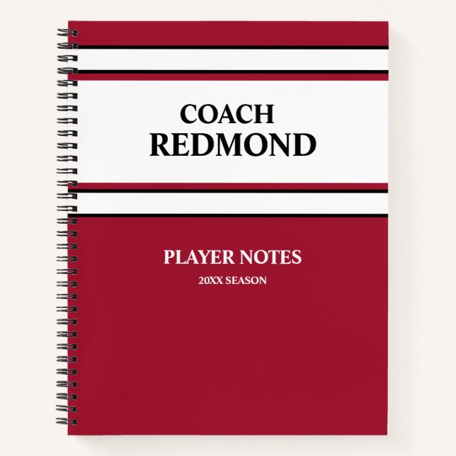 Carnet Rouge foncé et blanc (Devant)