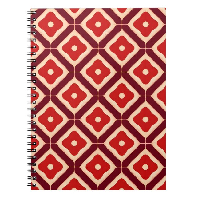 Carnet Rouge Géométrique pour École, Bureau & Créatif (Devant)