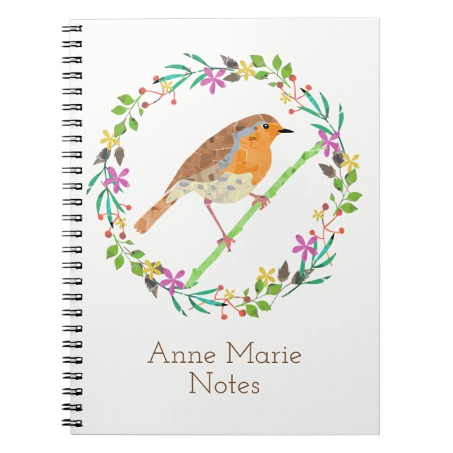 Carnet Rouge-gorge, oiseau de Noël (Devant)