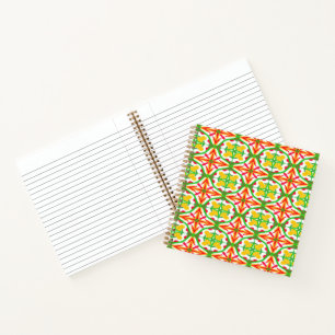 Carnet Rouge, jaune et vert citron vert