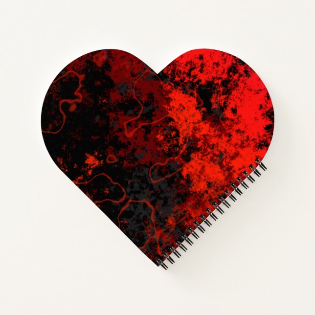 Carnet Rouge, Noir et Gris Marbre Abstrait (Dos)