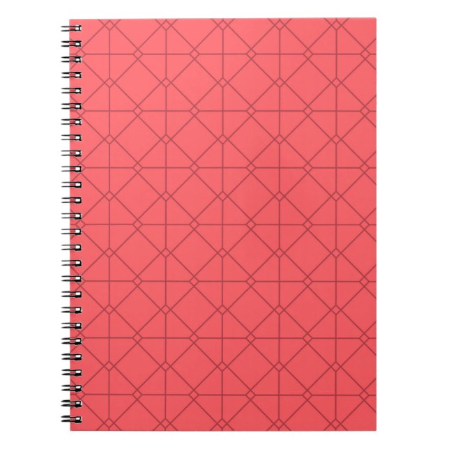 Carnet Rouge pastel, cool, tendance, illustration décorat (Devant)
