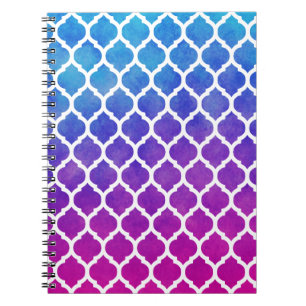 Carnet Rouge rose bleu Ombre Lattice marocain
