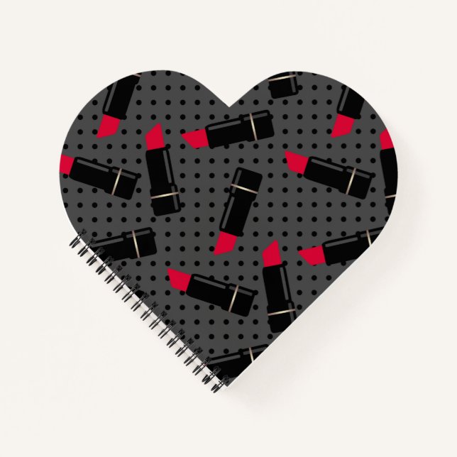 Carnet Rouge rouge à lèvres, rétro (Devant)