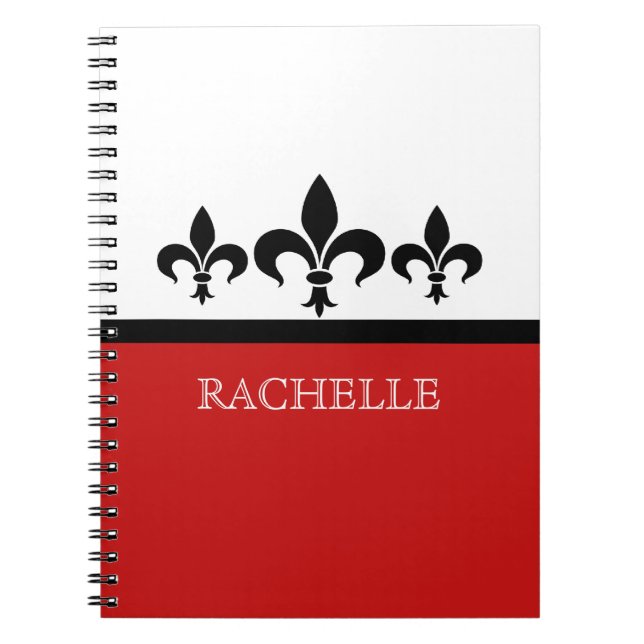 Carnet Rouge Swanky Fleur De Lis (Devant)