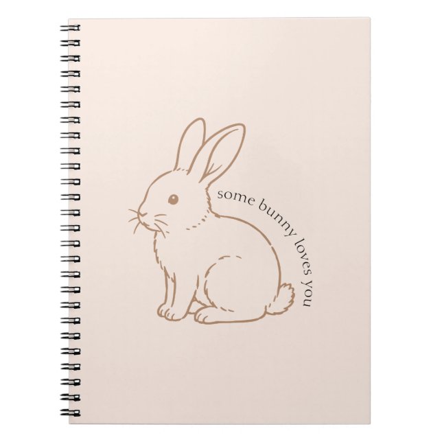 Carnet Rouge Un Lapin T'aime Esquisse (Devant)